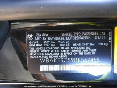 Conjunto de palanca de cambios de transmisión automática usado se adapta a: BMW 328I Grado A 2011 Foto 1 de 4