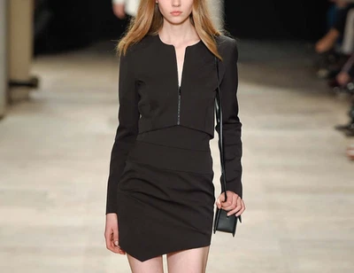 Barbara Bui AW/15 Runway Black Cropped Zip Jacket, Size US XS - Image 1 of 4