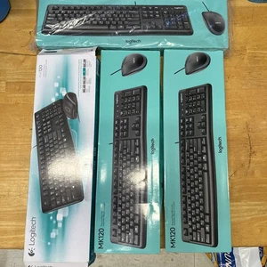Four NEW Logitech Wired Mouse &keyboard Combo  - Picture 1 of 5