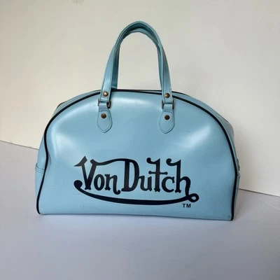 Von голландский спортивная сумка для боулинга сумочка черный винил кожа большой винтажный - Изображение 1 из 4