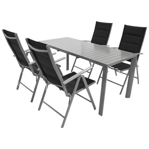 Gartengarnitur Sitzgruppe Gartenmöbel Set Garnitur BAGO Aluminium grau 5-teilig - Bild 1 von 13