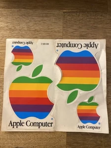 Vintage Apple Rainbow Logo Sticker – Original aus den 80ern, 4 Stück, Sammle! - Photo 1/8