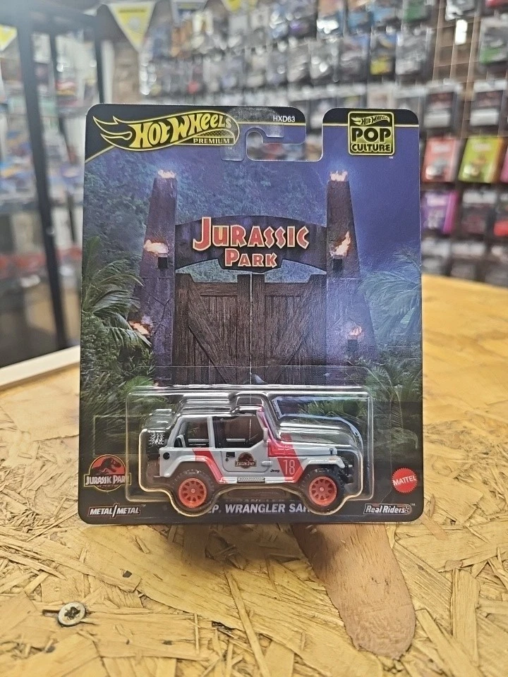 Hot Wheels Premium  Pop Culture Jurassic Park- ‘92 Jeep Wrangler Sahara - Image 1 of 1