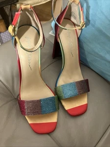Betsy Johnson tacchi glitterati colorati taglia 7 - Foto 1 di 7