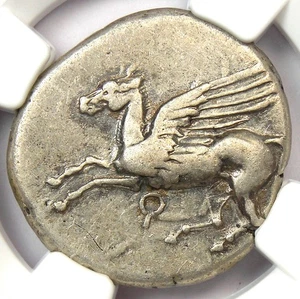 Greek Corinth AR Stater Pegasus Coin 300 BC - Certified NGC VF (Very Fine) - Picture 1 of 4