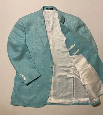 Vernon Scott Green Men’s Sport Coat Jacket Wool Silk Linen Sz 42R Made Canada - Image 1 of 4