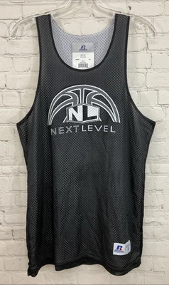 Camiseta de basquete Russell Athletic adulto malha reversível preta branca pequena - Imagem 1 de 4