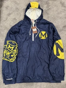 Mitchell & Ness Team OG 2.0 Michigan Wolverines Anorak Windbreaker Jacket 2XL - Picture 1 of 5