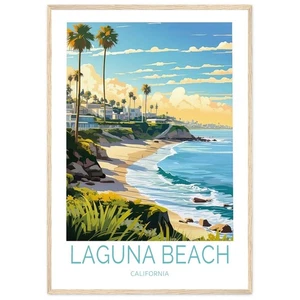 Laguna Beach California Travel Poster California Laguna Beach Wall Art Lagune - Picture 1 of 7