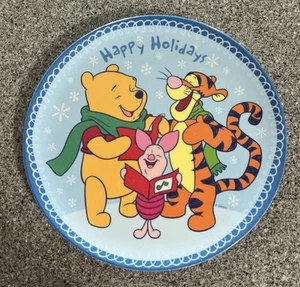 "Plato de melamina vintage Zak Designs Winnie the Pooh Felices Fiestas 8""" - Imagen 1 de 3