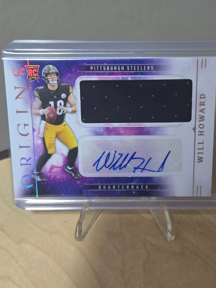Parche de novato Will Howard 2025 Panini Origins automático RPA RC #RJJ-WHD Steelers Foto 1 de 2