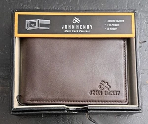 John Henry Geldbörse Braun Leder Neu! - Bild 1 von 4