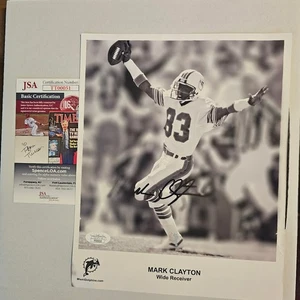 Foto firmata Mark Clayton autografata Miami Dolphins JSA COA - Foto 1 di 1