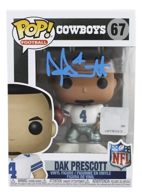 牛仔 Dak Prescott 正品签名 #67 Funko Pop 乙烯基人偶基础见证 — 第 1/4 张图片