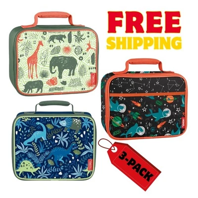 Paquete de 3 termos suaves para niños con forro - selva de dinosaurios, dinosaurios, tiburones Foto 1 de 4