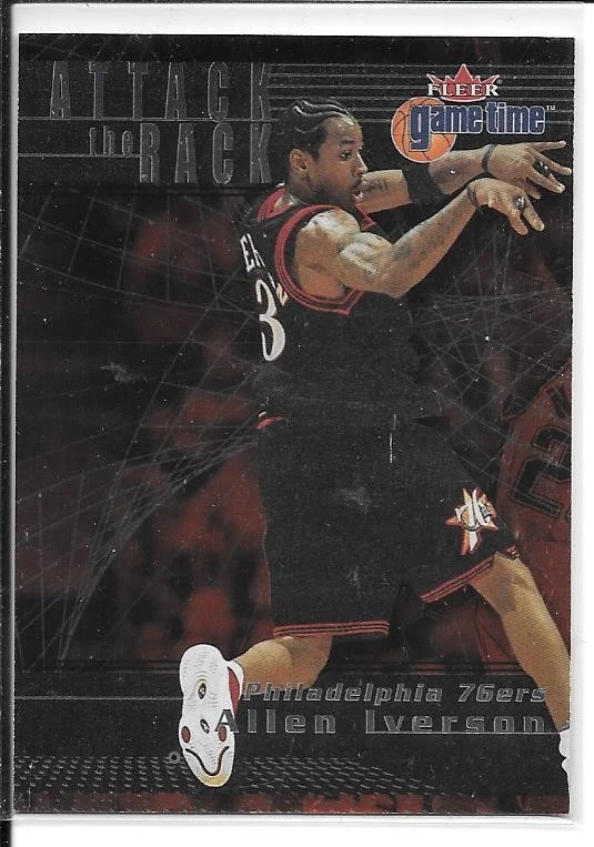 ALLEN IVERSON 2000-01 FLEER GAME TIME ATTACK THE RACK 5 PHILADELPHIA 76ERS HOF - Image 1 of 1