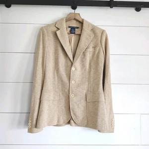 Women's Ralph Lauren Cotton Silk Herringbone Blazer Preppy Old Money Career 10 - Picture 1 of 13
