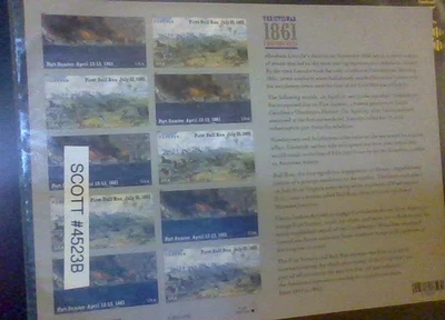 Scott #4523a (4522-4523) гражданской войны 1861 навсегда марочный лист из 12 марок - MNH - Изображение 1 из 2