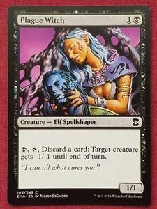 Magic The Gathering ETERNAL MASTERS PLAGUE WITCH black card MTG - Picture 1 of 2