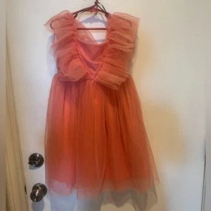 H&M Girls' Coral Ruffle tulle Dress size 6-7 years - Picture 1 of 3
