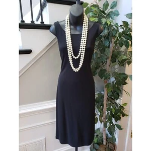 Lauren Ralph Lauren Shift Dress Womens Small Black Solid Sleeveless Round Neck - Picture 1 of 11
