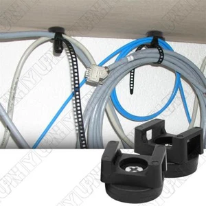 20Pcs Black Magnetic Cable Zip Tie Mount Base Wire Clips Management Base Holders - Afbeelding 1 van 6
