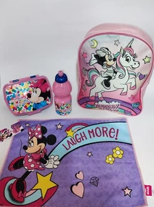 ZAINO UNICORNO MINNIE SET 4 PEZZI SCUOLA TEMPO LIBERO ASILO - Foto 1 di 1