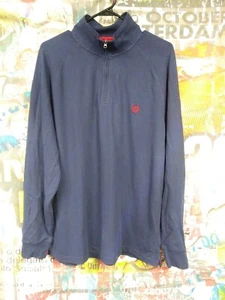 NWT Men’s 1/4 ZIP STRETCH Chaps Ralph Lauren CASUAL Shirt LARGE BLUE - Picture 1 of 4