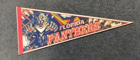 1990 Arena Hung FLORIDA PANTHERS Full Size Pennant W/Backing Vintage NHL Cover