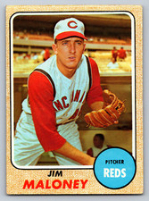 1968 Topps #425 Jim Maloney Cincinnati Reds Baseball Card