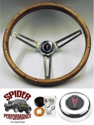 1964 - 1966 庞蒂亚克木质方向盘 NO TILT 15 英寸肌肉汽车沃尔努特 — 第 1/4 张图片