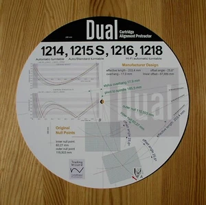 Dual 1214/1215S/1216/1218 Tonearm Cartridge Stylus Alignment Protractor - Picture 1 of 6