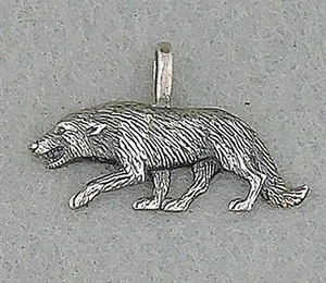 Navajo  Anhänger Wolf   Silber 925/000  teilgeschwärzt   - Picture 1 of 2
