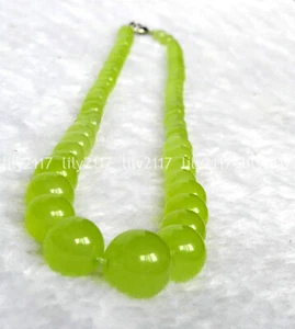 Pretty Natural 6-14mm Green Peridot Round Beads Gemstone Necklaces 18" AA - Picture 1 of 3