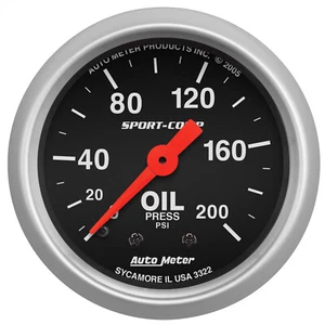 AutoMeter 3322 Sport-Comp Oil Pressure Gauge 2-1/16" Full Sweep - Picture 1 of 1