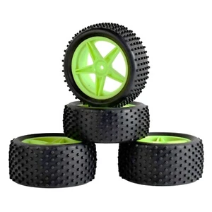 1/10 Rc Buggy Wheels & Rubber Spike Tires Set For Team Associated rc10 - Picture 1 of 2