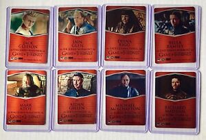 Game of Thrones Iron Anniversary Series 1 Lot of 8 Metal Steel Trading Cards