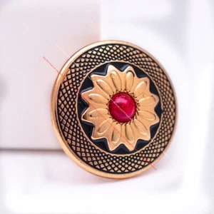 10 piezas Oro Girasol ROJO Turquesa Leathecraft Tack Conchos Tornillador 1" - Imagen 1 de 8