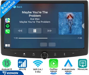 2DIN 10.1" QLED Android 13 8Core 6+64 Car GPS Radio Stereo CarPlay Bluetooth DSP - Picture 1 of 32