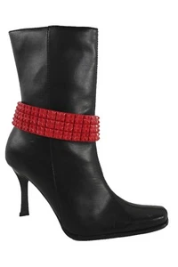 Women Silver Metal Chain Boot Bracelet Anklet Shoe Charm Jewelry Red Punk Rock - Picture 1 of 12