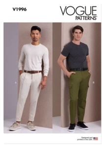 Vogue Sewing Pattern 1996 Men 34-42 Pants Tapered Leg Pleated or Straight Front - Picture 1 of 7