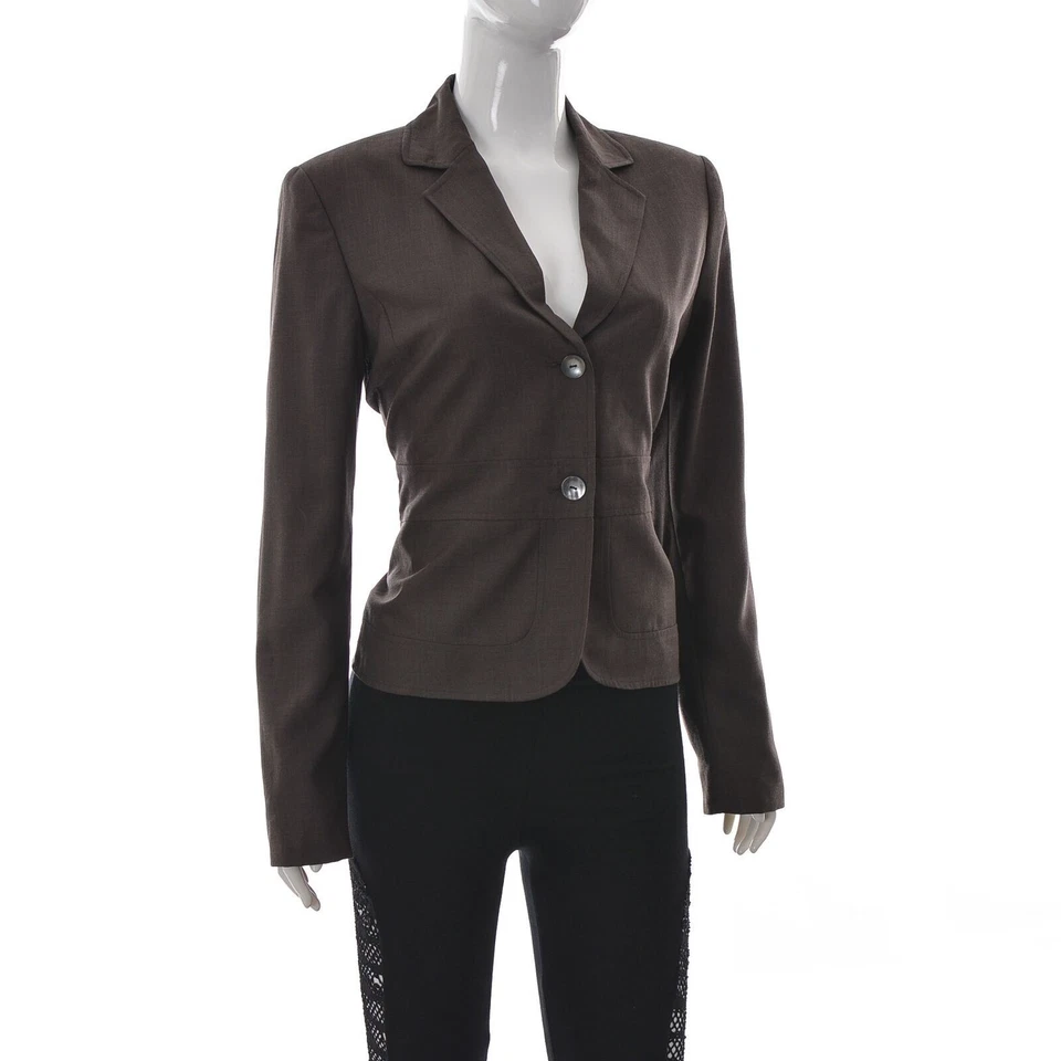 Calvin Klein Women Short Blazer Suit Banded Waist Office Wear Jacket Size 6 Grey - Image 1 of 4