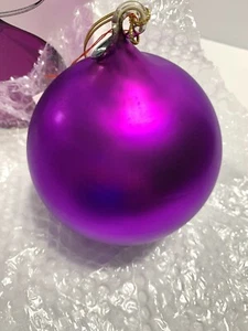 Dept 56 Mercury Glass 130mm Ball Ornament Large Purple Satin Finish New In Box - Picture 1 of 12