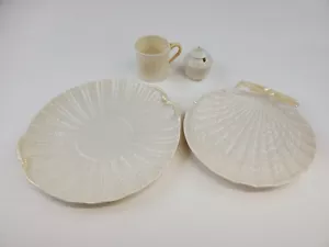 Belleek Ireland Teller, Tasse und Zucker gelb 1965-1980+ - Bild 1 von 12
