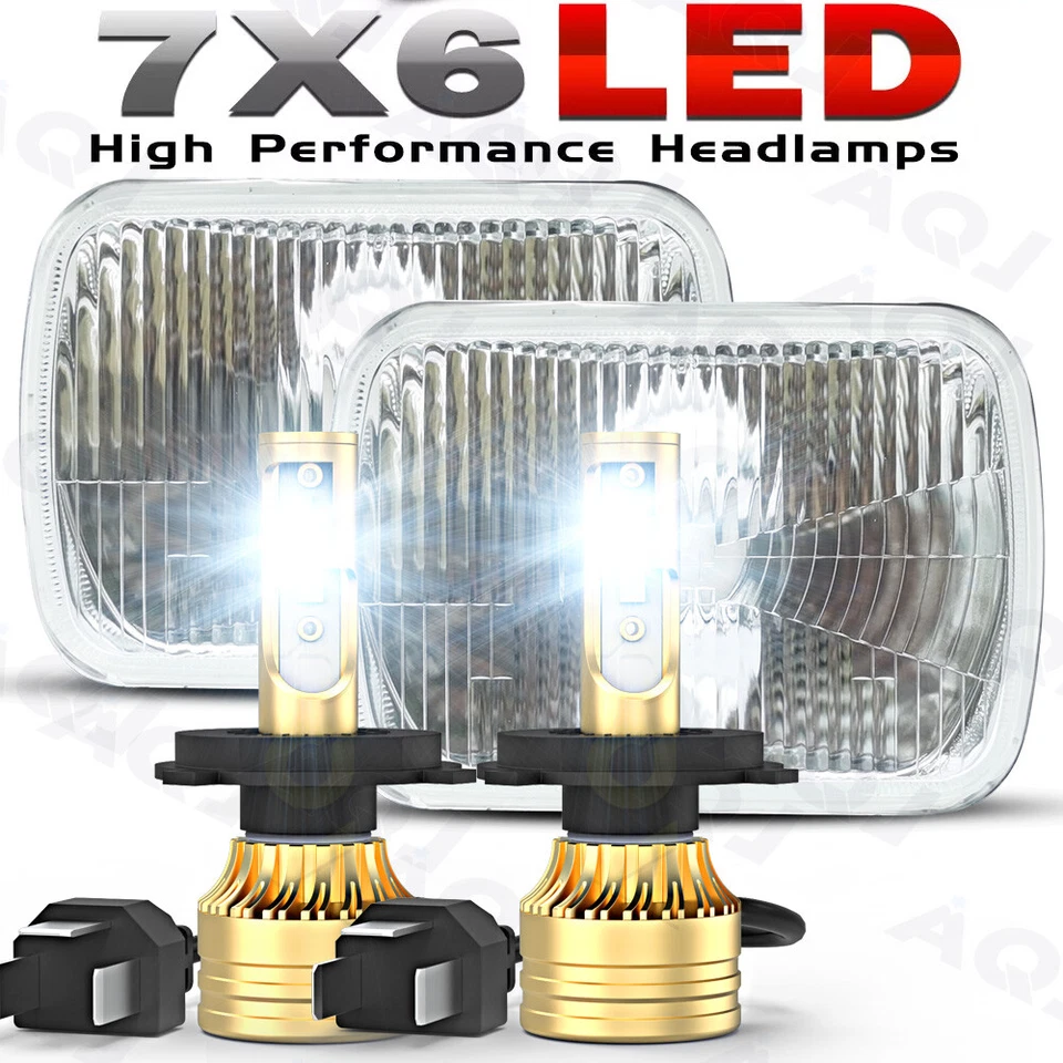 DOT Pair 5x7" 7x6inch Led Headlight Hi/Lo Beam Fit Jeep J10 J20 Pickup 1974-1988 Foto 1 de 4