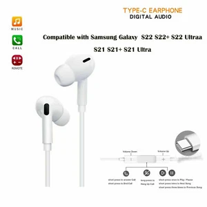 USB C Earphones Mic & Vol Control for Samsung Galaxy S23 S23+ S23 Ultra - Picture 1 of 1
