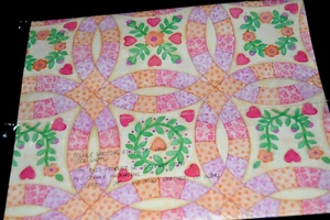 Paper Gift Wrap DOUBLE WEDDING RING Sealed! PINK HEARTS Vintage Current Inc. - Picture 1 of 2