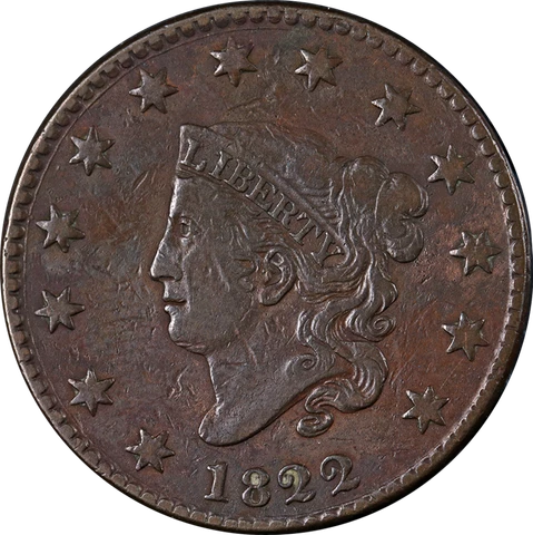 1822 Large Cent Choice VF+ N.4 R.2 Great Eye Appeal Nice Strike Cover