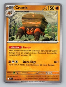 Crustle 052/086 Uncommon Black Bolt BLK  Pokemon Scarlet  & Violet TCG - Picture 1 of 2