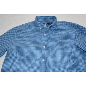 Camisa de vestir Vineyard Vines ballena niños adolescentes talla XL 18 algodón azul cuadros - Imagen 1 de 5